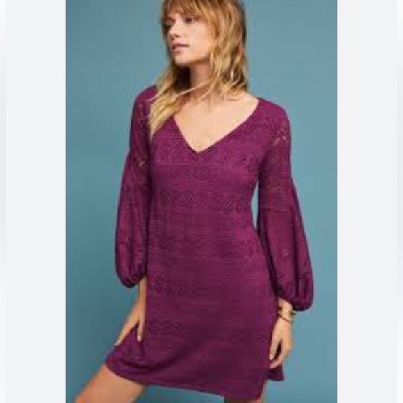 Maeve by Anthropologie Laila Purple Lace Dress in Size Small - Picture 1 of 6